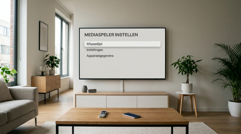 Smart-tv met een Nederlandstalig instellingenmenu ter illustratie van de installatie van Flix IPTV